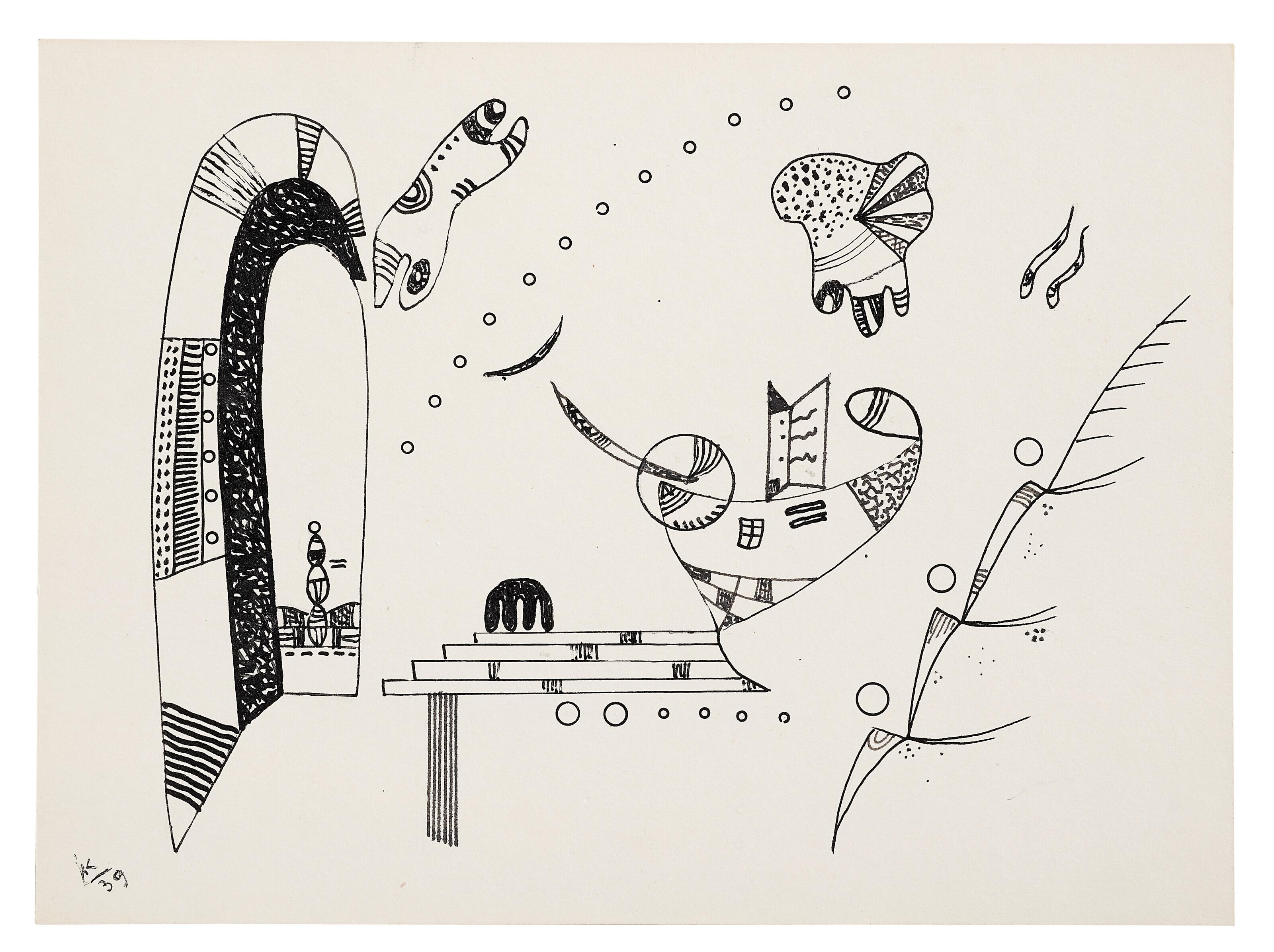 Wassily Kandinsky - Dessin pour Allégresse