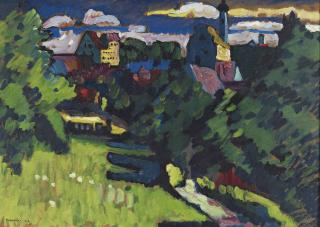 Wassily Kandinsky - Murnau - Ansicht Mit Burg, Kirche Und Eisenbahn