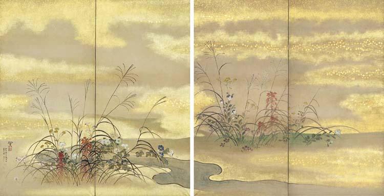 Watanabe Kazan - Autumn grasses
