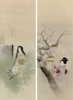 Watanabe Seitei - Beauties in spring and autumn
