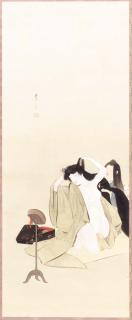 Watanabe Seitei - The wife of Enya Takasada at her toilette
