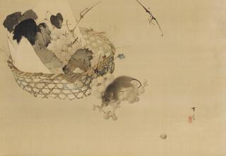 Watanabe Shotei - Mouse And Grapes