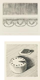 Wayne Thiebaud - Case Pies; Coconut Cake [Two Works]