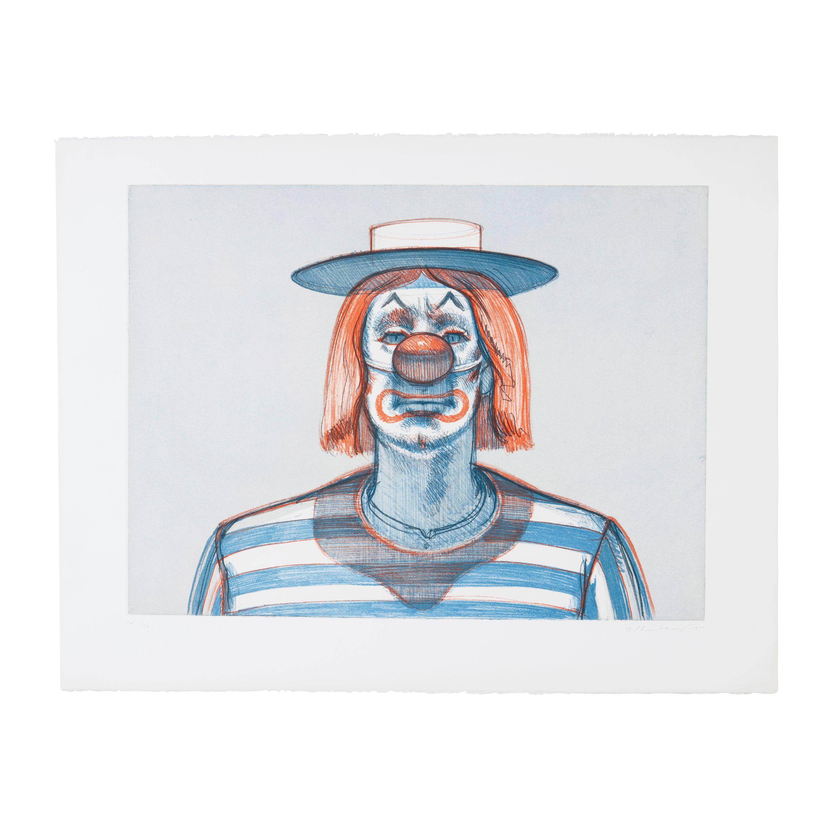 Wayne Thiebaud - Clown, from the Recent Etchings I