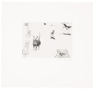 Wayne Thiebaud - Eight Dogs