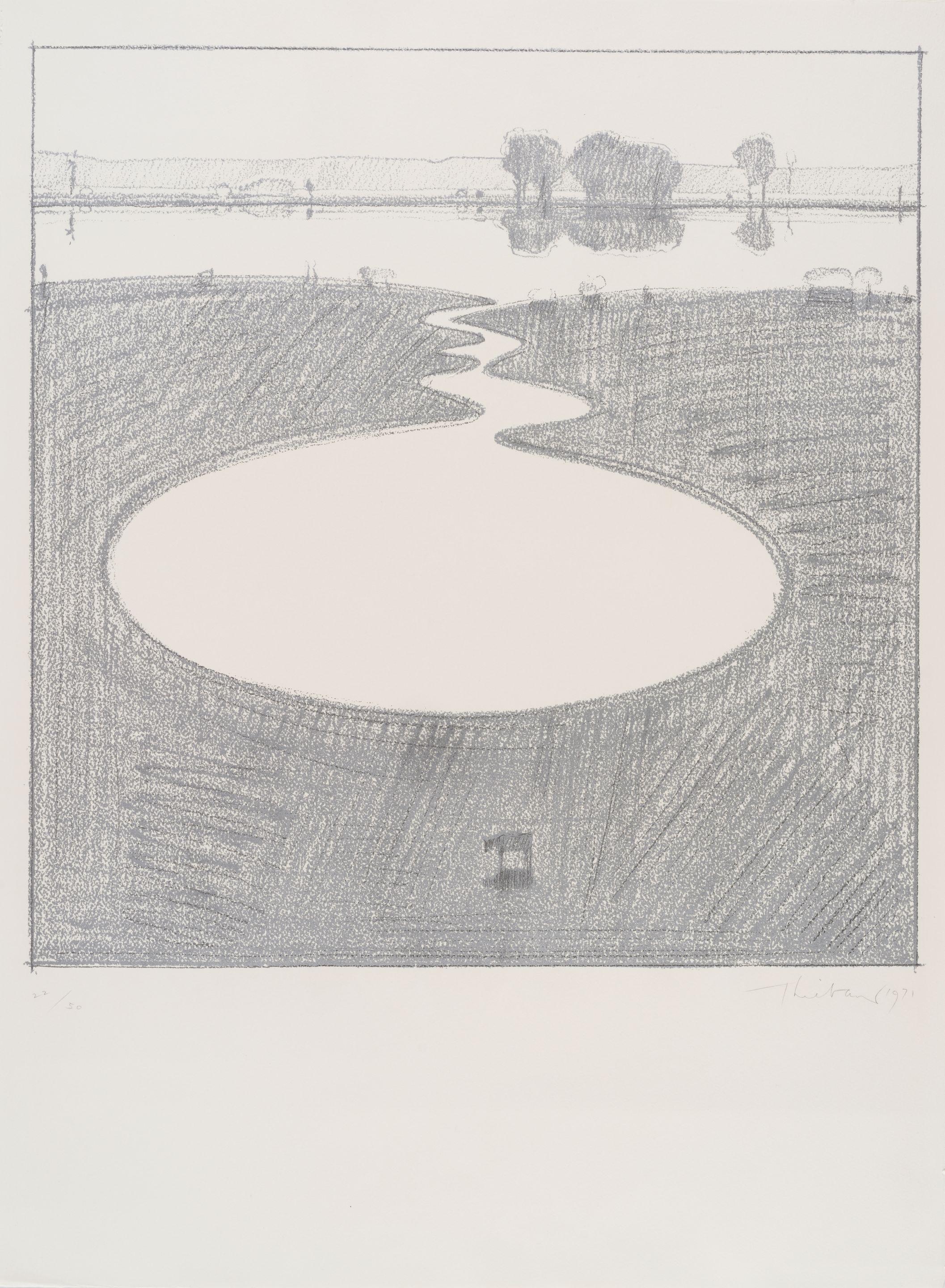 Wayne Thiebaud - Silver Landscape, from Seven Still Lifes and A Silver Landscape