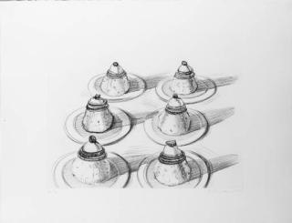 Wayne Thiebaud - Six Italian Desserts, from Recent Etchings II