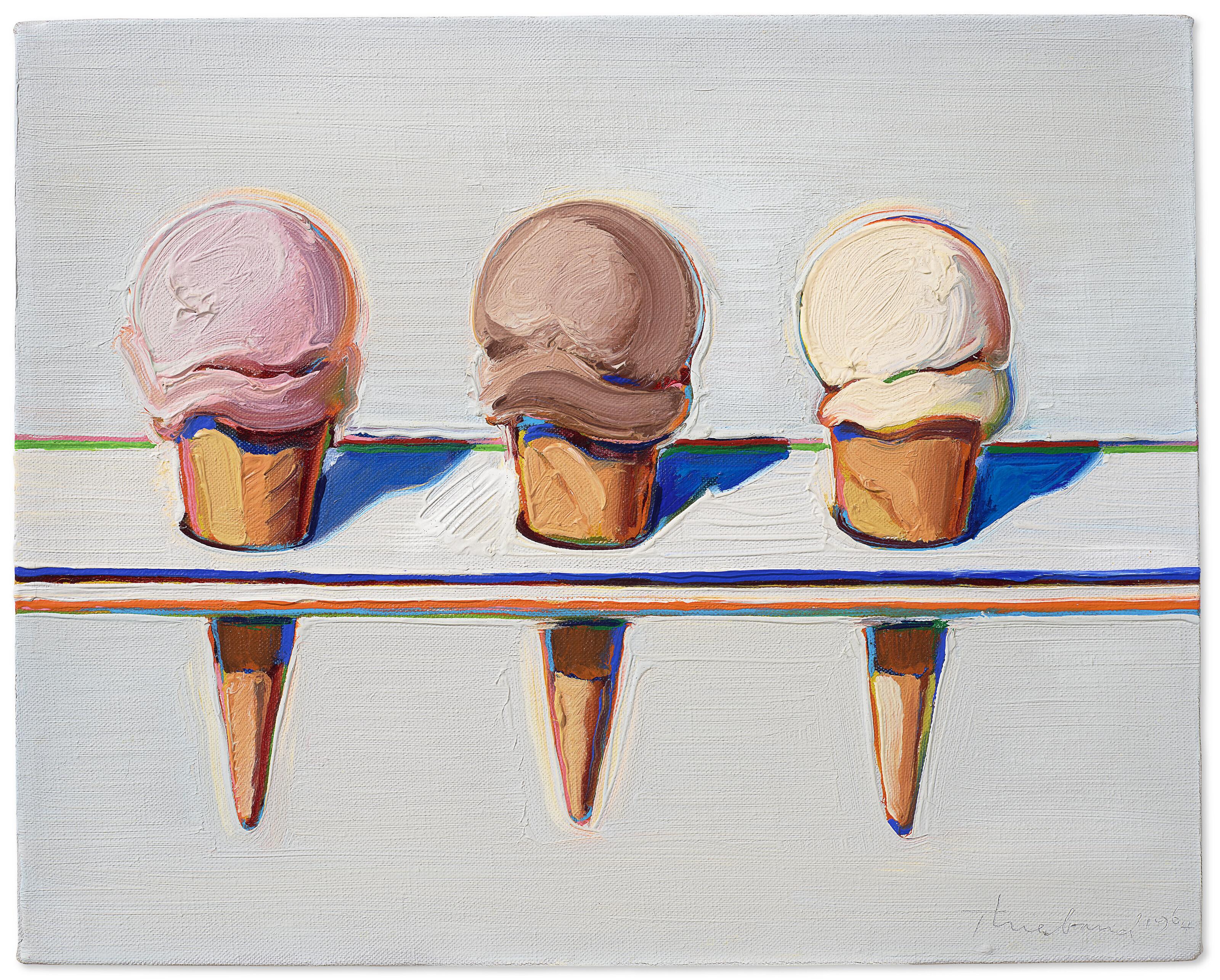 Three Ice Cream Cones by Wayne Thiebaud Art.Salon
