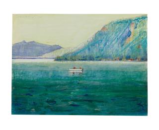 Wayne Thiebaud - Untitled (Boat On A Lake)