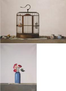 Wee Shoo Leong - Roses/ Cage With Cups And Flowers