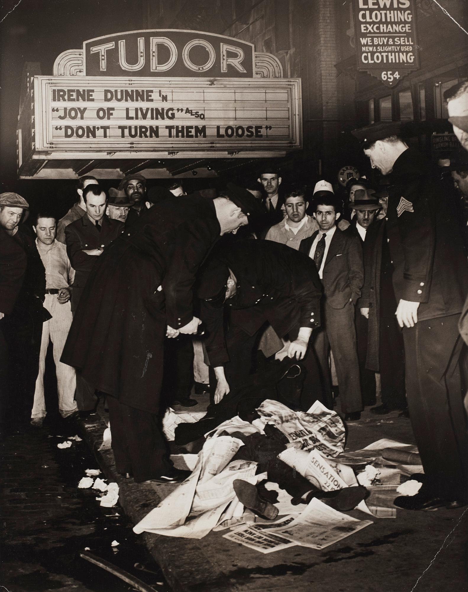 Weegee - \'Man Killed in Accident, Market Place, New York City\', circa 1938-1942