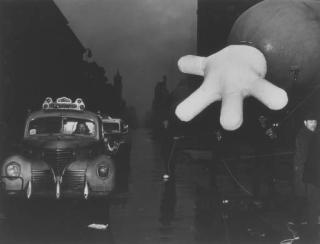 Weegee - Woman Cab Driver and Macy\'s Clown