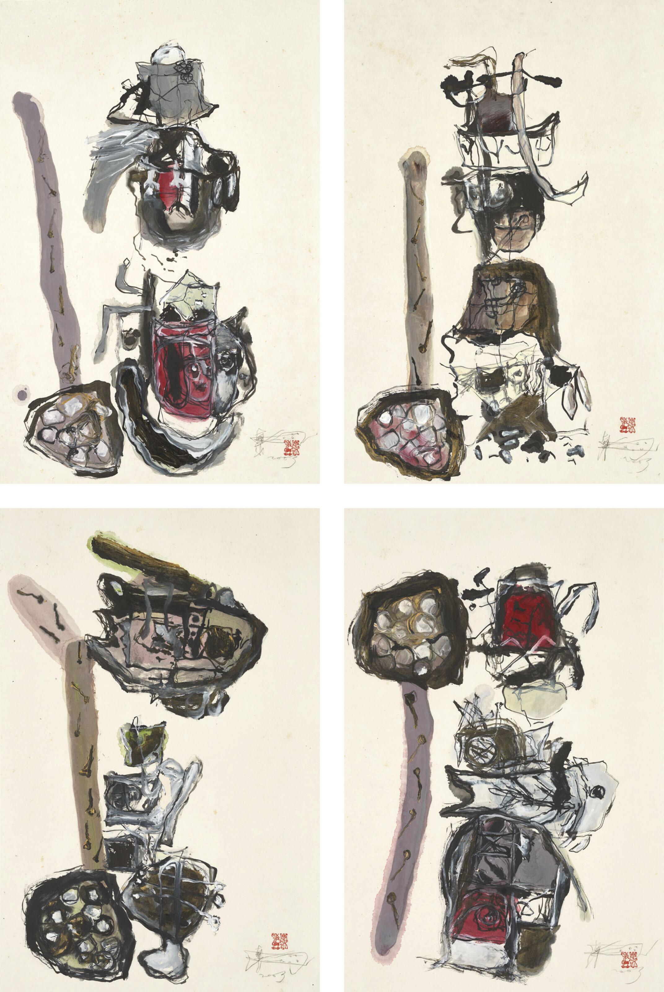 Wei Ligang - Fish, Bird, Lotus