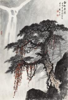 Wei Zixi - Grand Pine and Waterfall