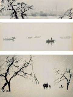 Wellington Lee - New York Harbour, Misty Day, Snow Storm