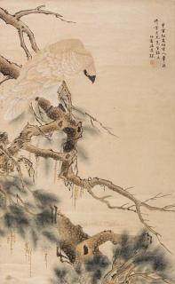 Wen Qiqiu - Eagle and Pine, 1914