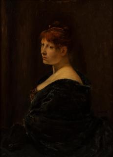 Wenceslas Václav Von Brožík - Portrait Head of a Woman with Red Hair