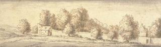 Wenceslaus Hollar - A landscape with trees and a walled park