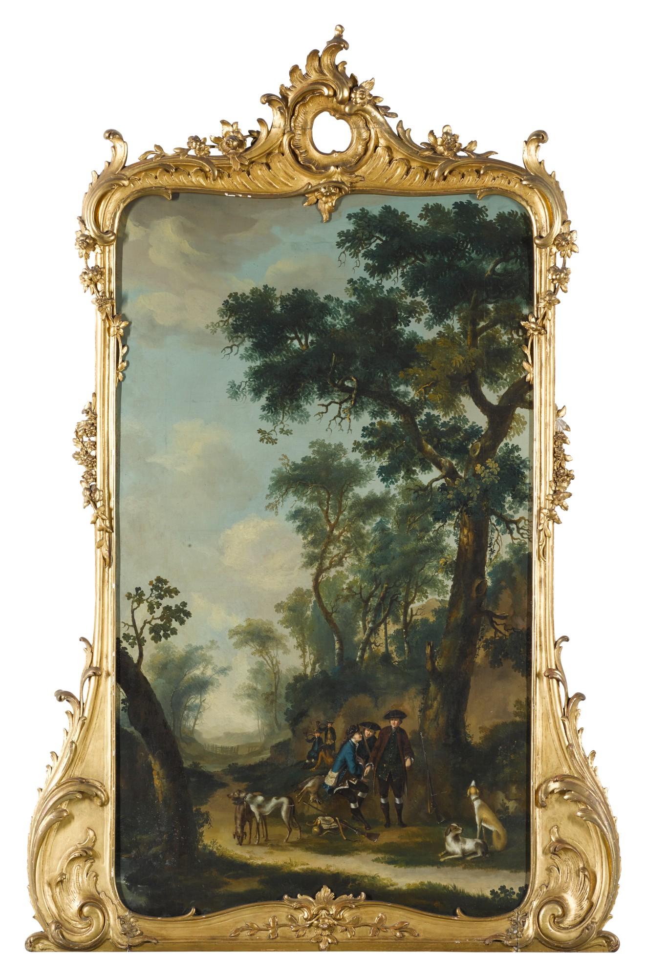 Wenzel Ignaz Prasch - Sportsmen and their dogs halted on a path in the wood