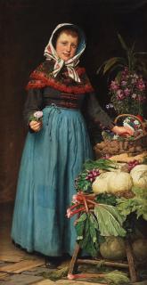 Wenzel Tornøe - Young girl selling vegetables