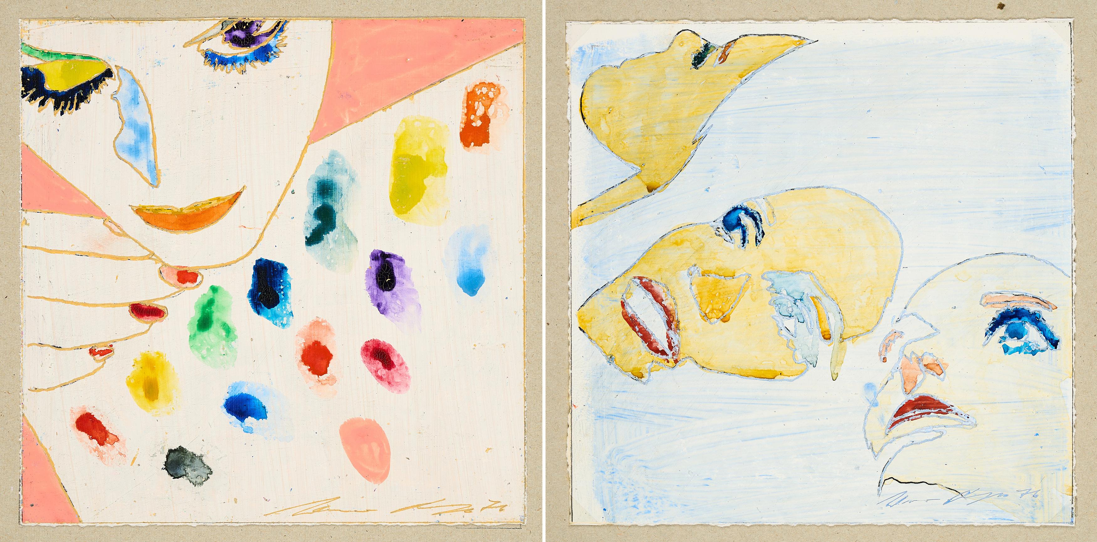 Werner Berges - Serie von 2 Papierarbeiten.