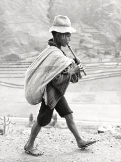 Werner Bischof - Flute Player, Cuzco, Peru