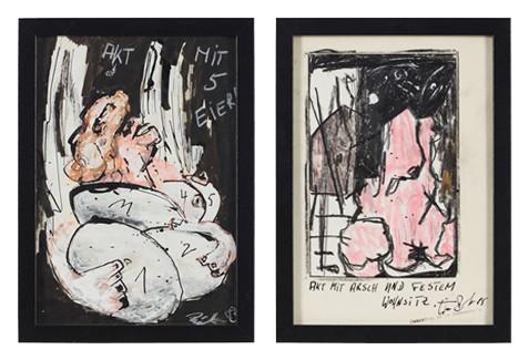 Werner Büttner - Akt mit 5 Eiern & Akt mit Arsch und festem Wohnsitz