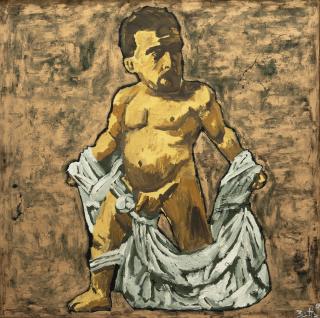 Werner Büttner - Der Künstler reißt sich als Baby die Windeln vom Leib