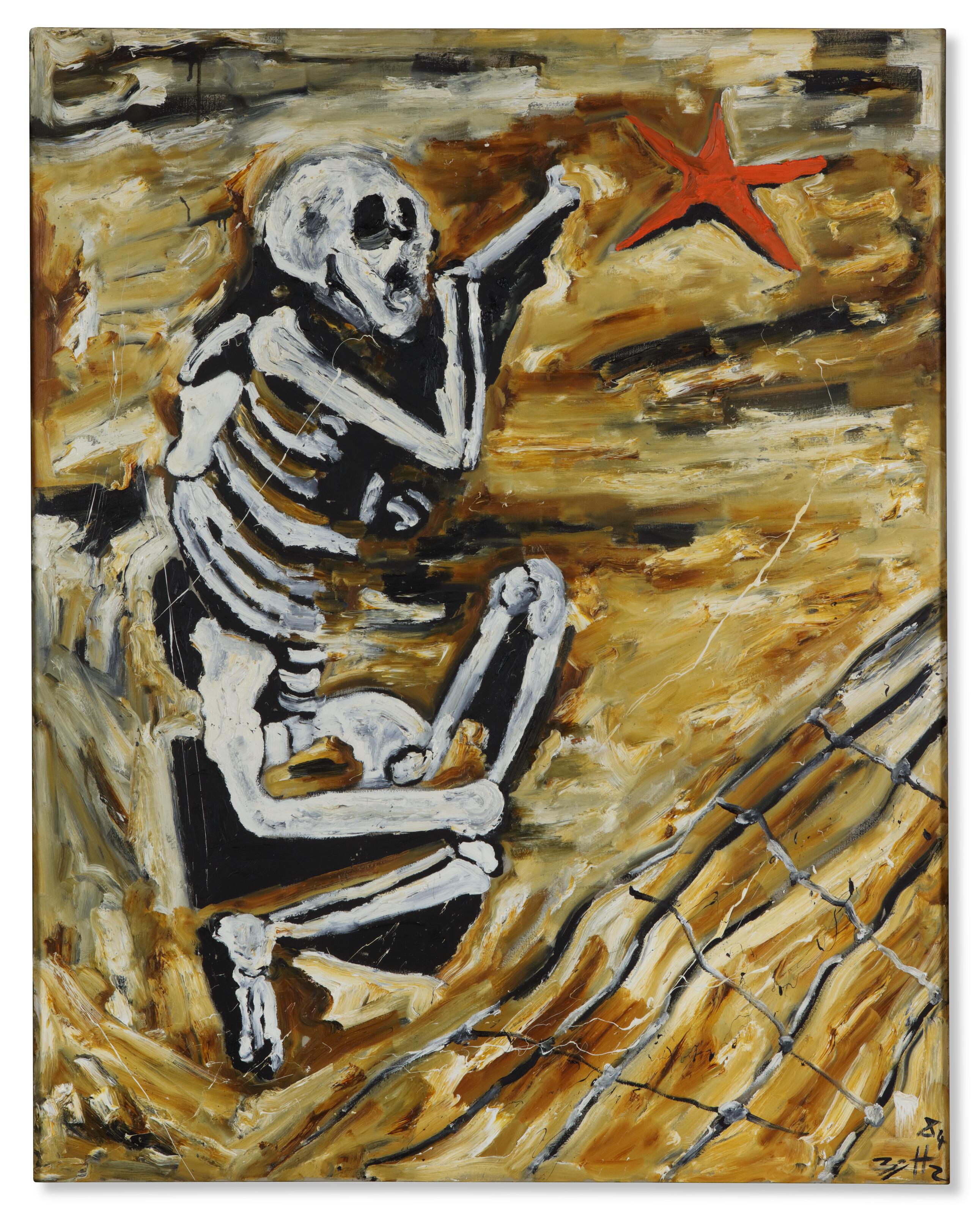 Werner Büttner - Skelett mit Seestern