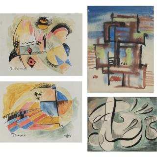 Werner Drewes - Untitled:  A Group Of Four Watercolors