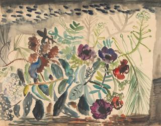 Werner Gilles - Anemonen und Fichtenzweige