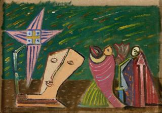 Werner Gilles - Recto: Am Grabe des Orpheus – Verso: Zirkusszene.