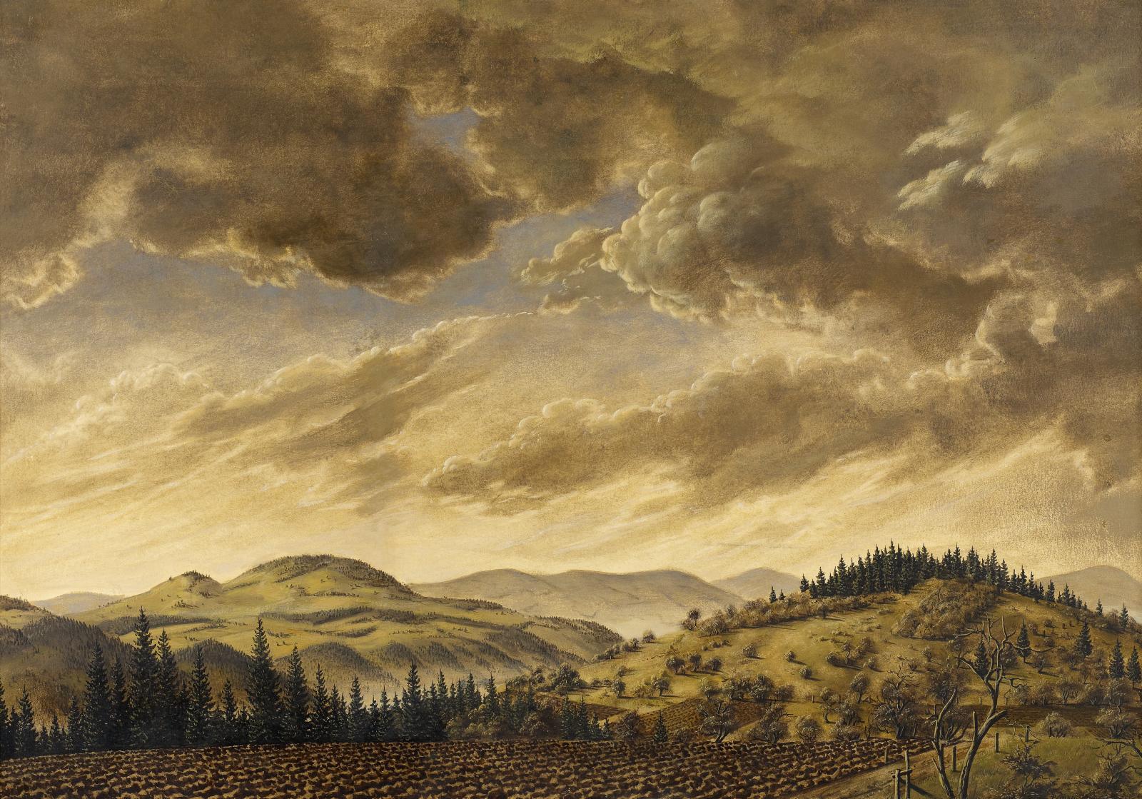 Werner Peiner - Hügellandschaft mit Feldern