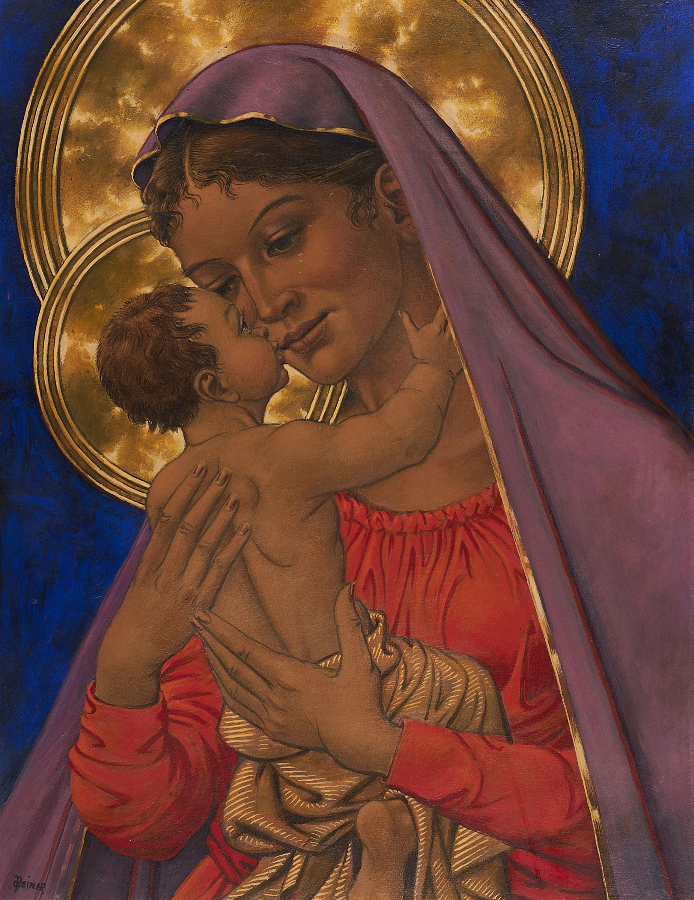 Werner Peiner - Schwarze Madonna mit Kind.