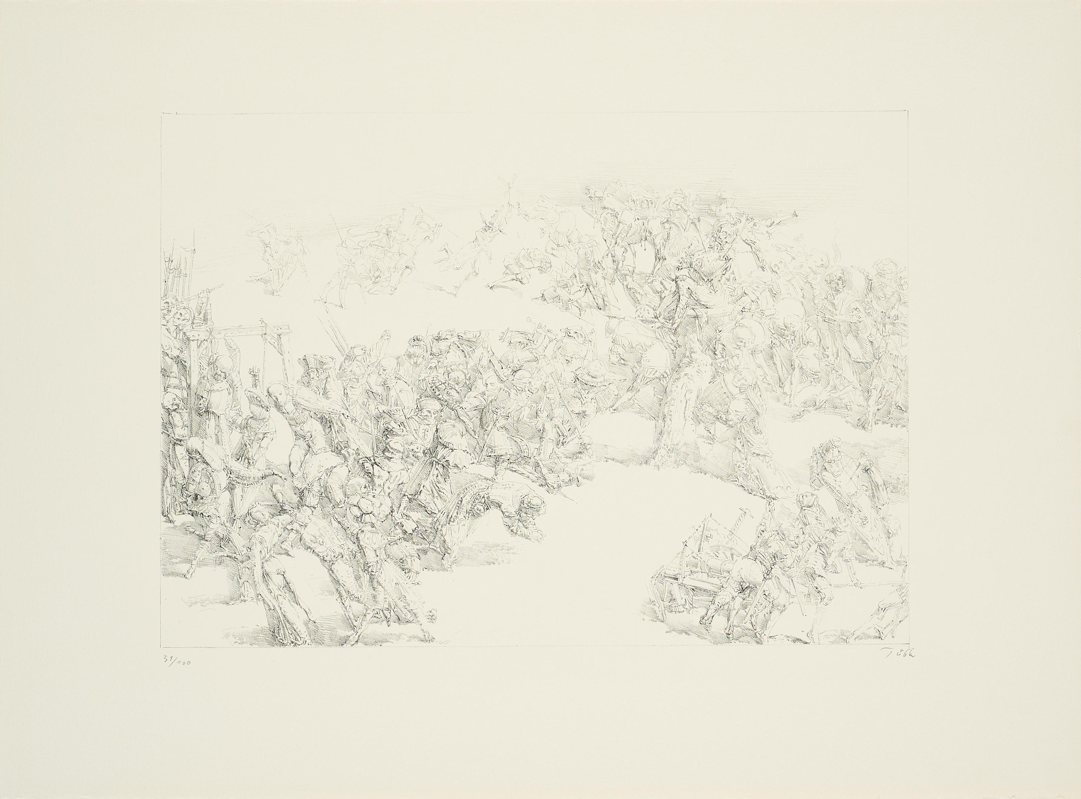 Werner Tübke - Schlacht bei Frankenhausen II (Aus: 10 Lithographien II).