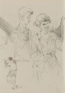 Werner Tübke - Skizze: Junges Paar