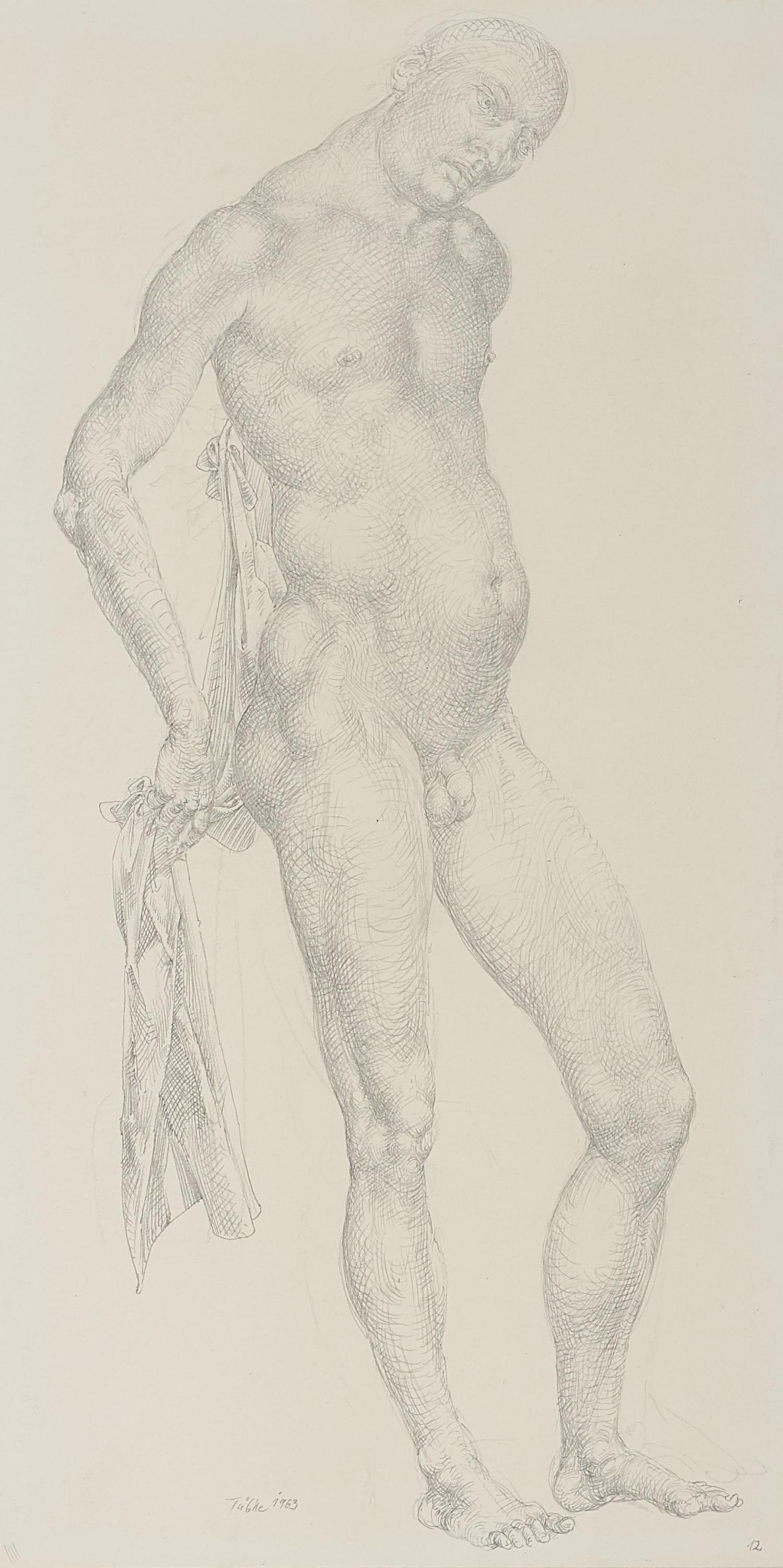 Werner Tübke - Stehender männlicher Akt