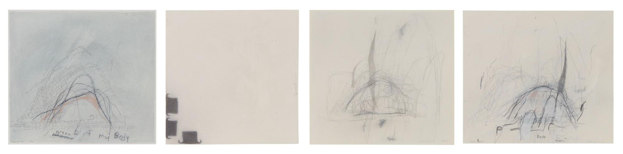 Wes Mills - I. Untitled (Green Dirt My Body) Ii. Gravity Iii. Untitled (Body, Green Green Green...) Iv. Untitled (Body)