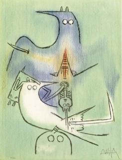 Wifredo Lam - Pleni Luna: Two Plates (Tonneau Ryckelynck 7411 and 7417)