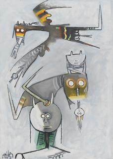Wifredo Lam - Senza Titolosigned And Dated 72, Signed And Dated 1972 On The Reverse, Oil On Canvas