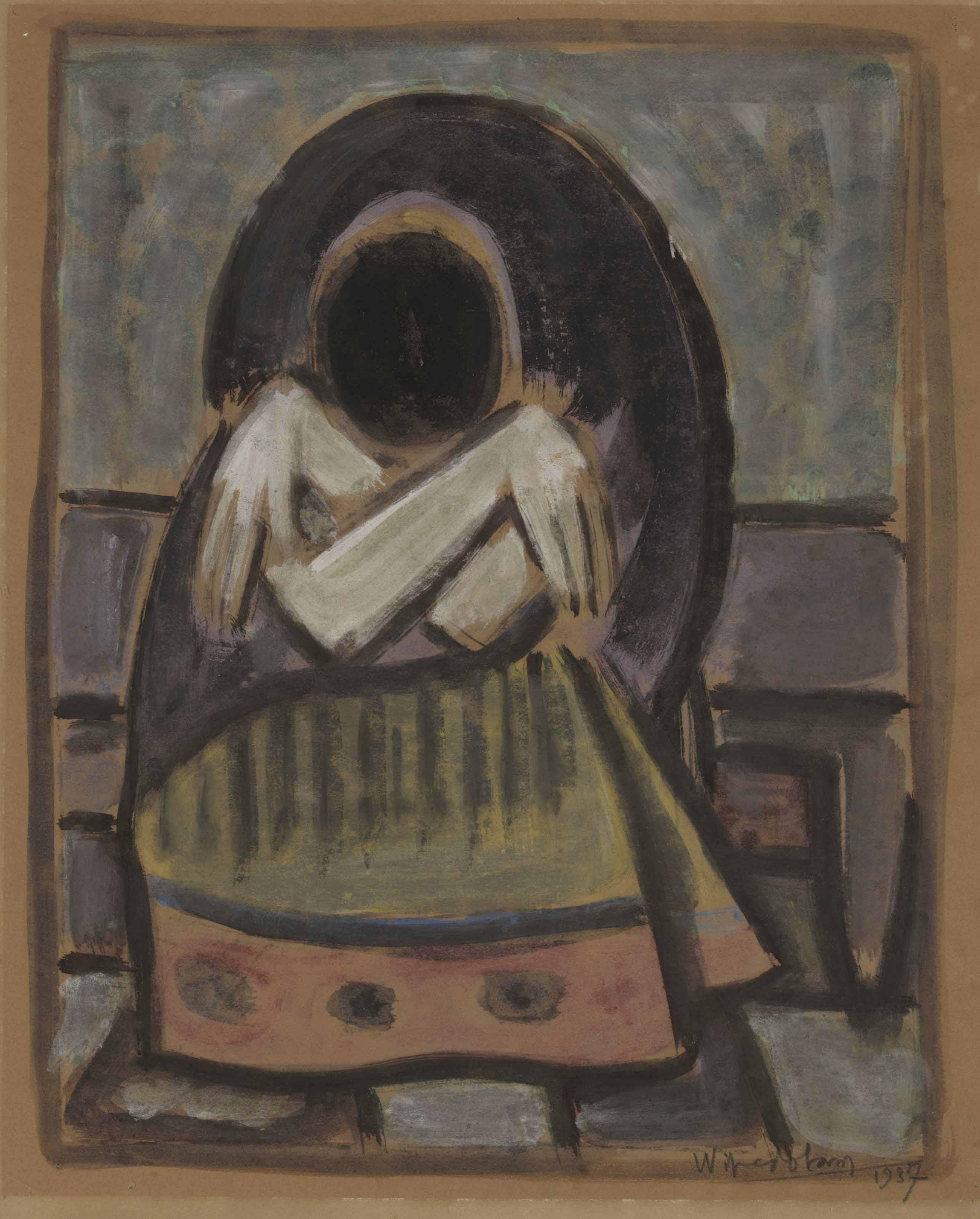 Wifredo Lam - Untitled (Mujer sentada)