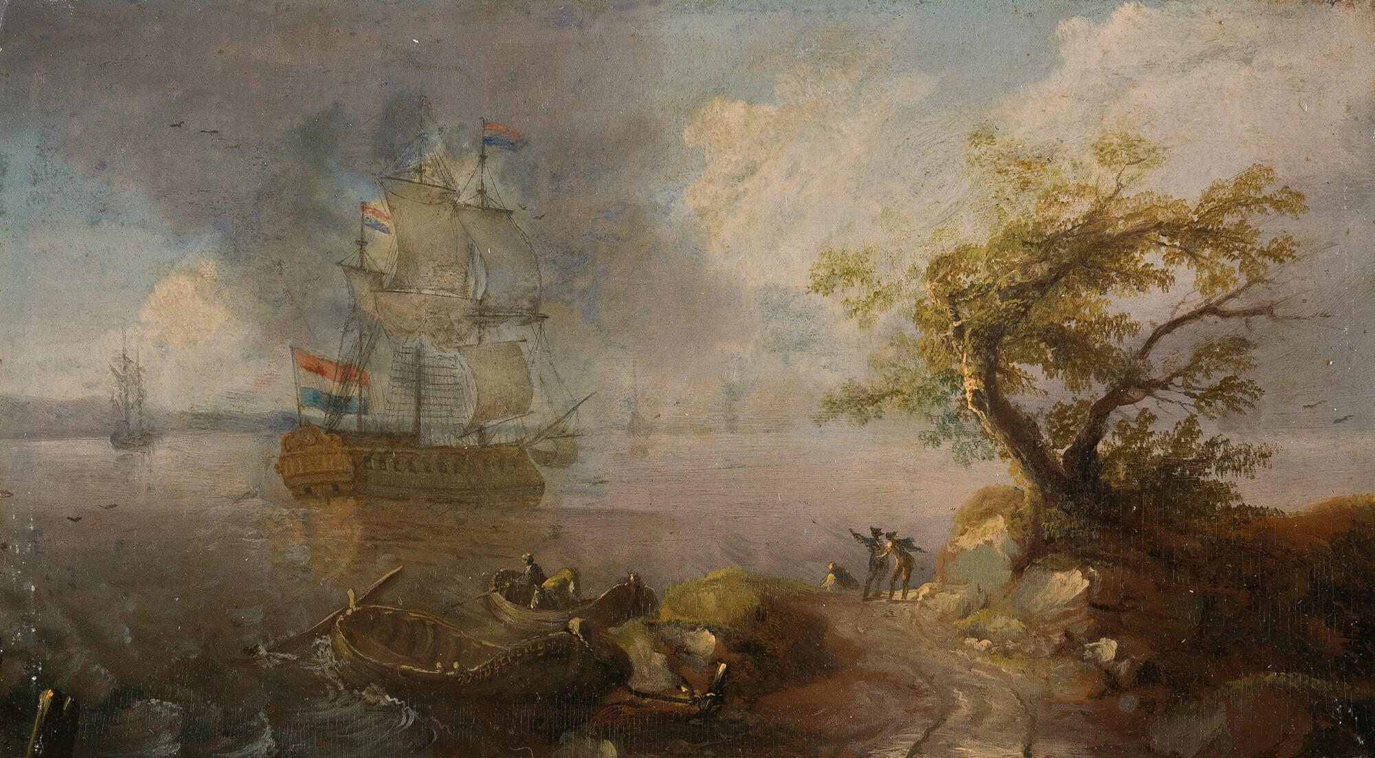 Wigerius Vitringa - Holländischer Dreimaster vor stürmischer Küste.