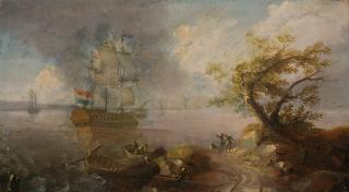 Wigerius Vitringa - Holländischer Dreimaster vor stürmischer Küste.
