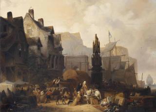 Wijnandus Johannes Josephus Nuyen - A busy harbour in Normandy