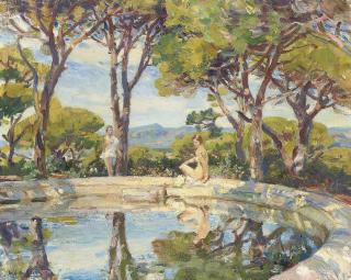 Wilfred Gabriel De Glehn, R.A. - Reflets dans l\'eau
