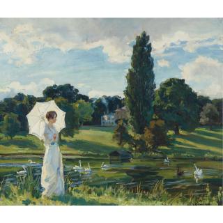 Wilfred Gabriel de Glehn - Lynn Fontanne By The Thames
