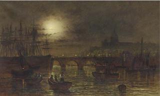 Wilfred Jenkins - St. Paul\'S From The Thames By Moonlight