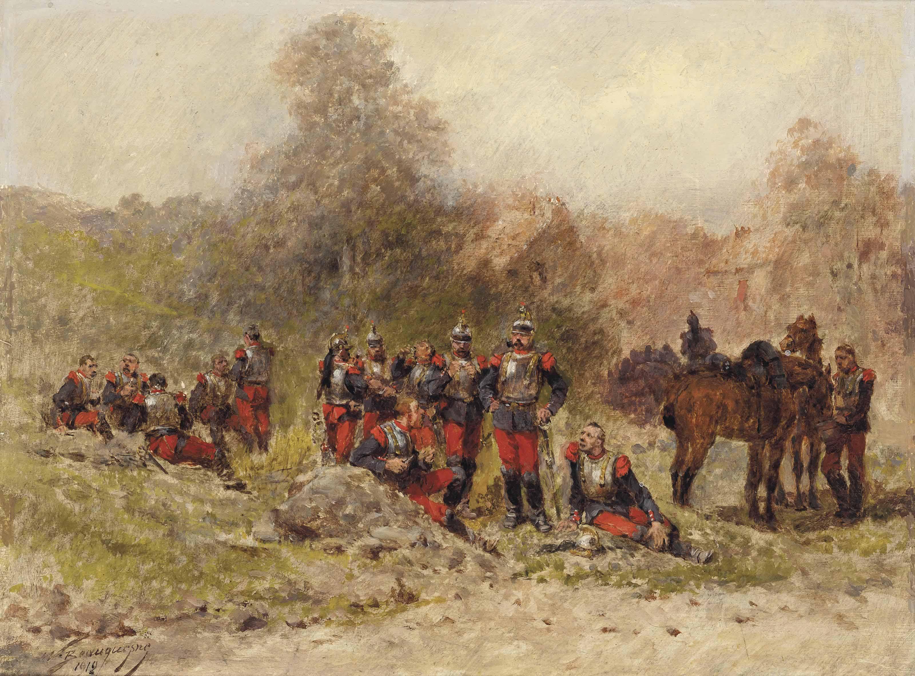 Wilfrid Constant Beauquesne - Resting soldiers