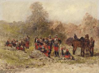 Wilfrid Constant Beauquesne - Resting soldiers