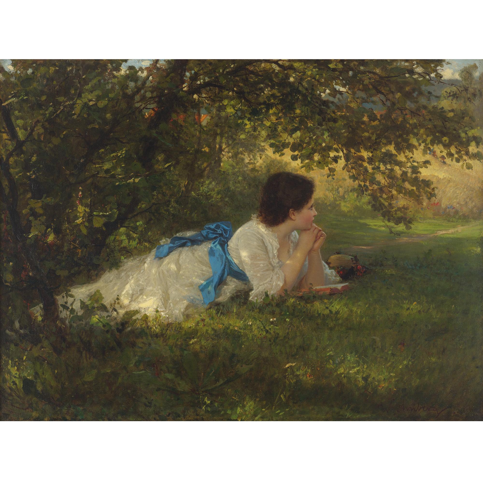 Wilhelm Amberg - Girl In A Blue Sash